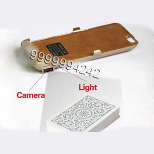 Iphone Six Golden Plastic Charger Case Poker Scanner With Micro Camera